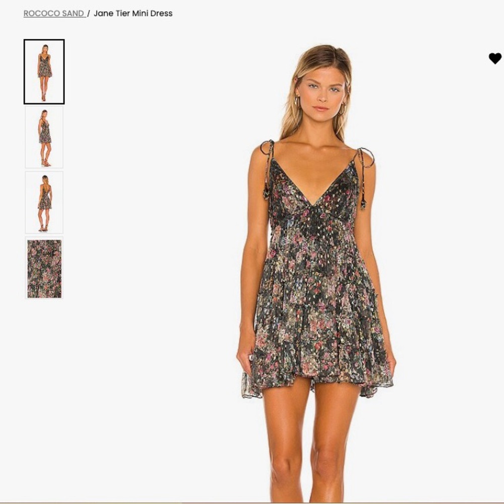 Rococo Sand Black Floral Mini Dress
